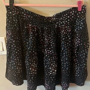 Floral Black Skirt